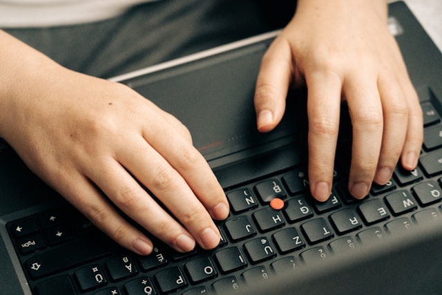 Typing on a keyboard